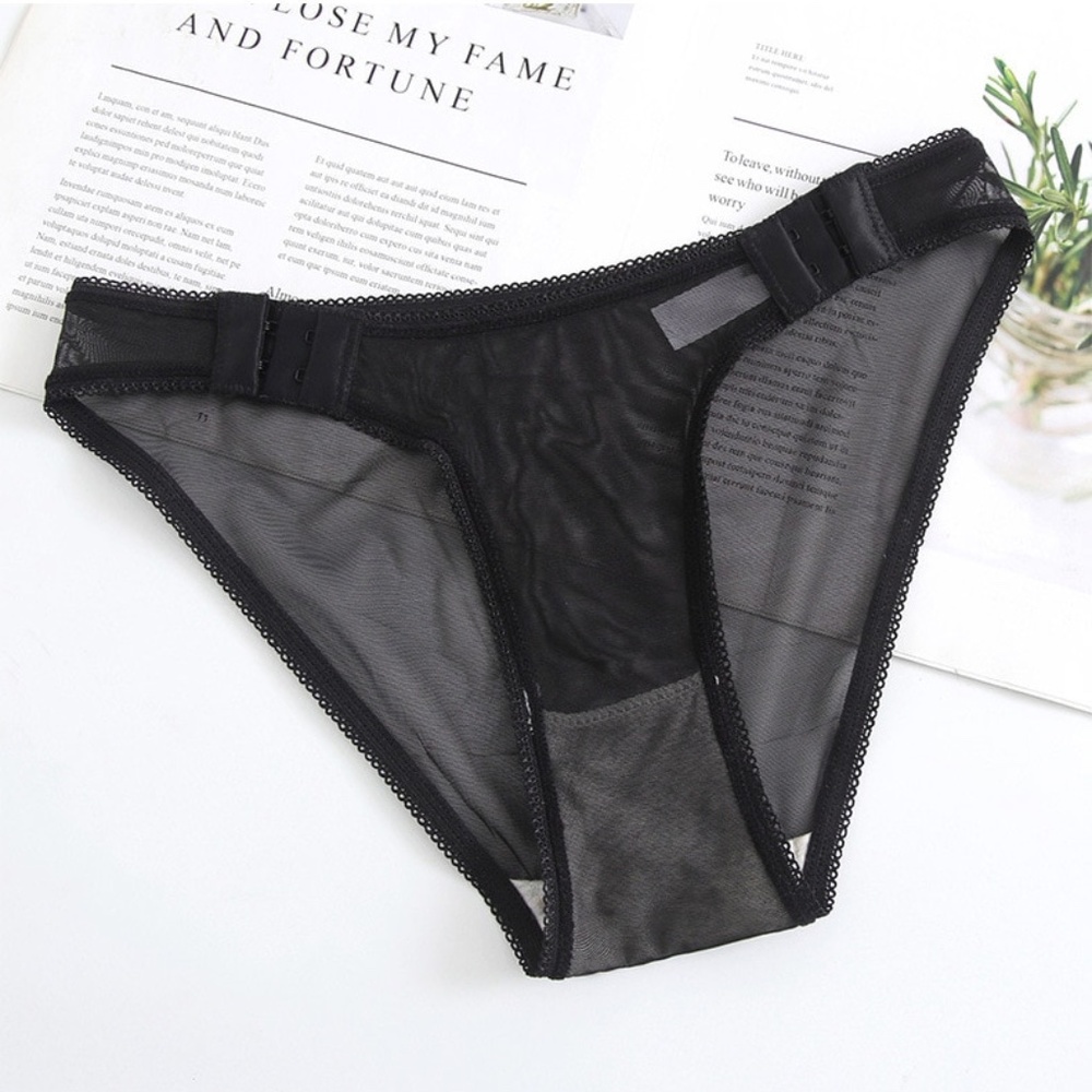Black Sheer see trough Bikini Swim wear bottom with side colures…
